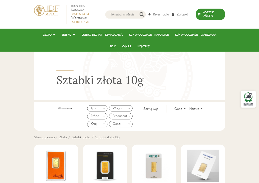 Jakie są korzyści z inwestowania w sztabki złota 10g?